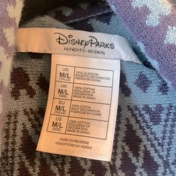Disney Parks Authentic Original Open Cardigan Fringed Hem Disneyland Sweater M/L - Picture 3 of 5